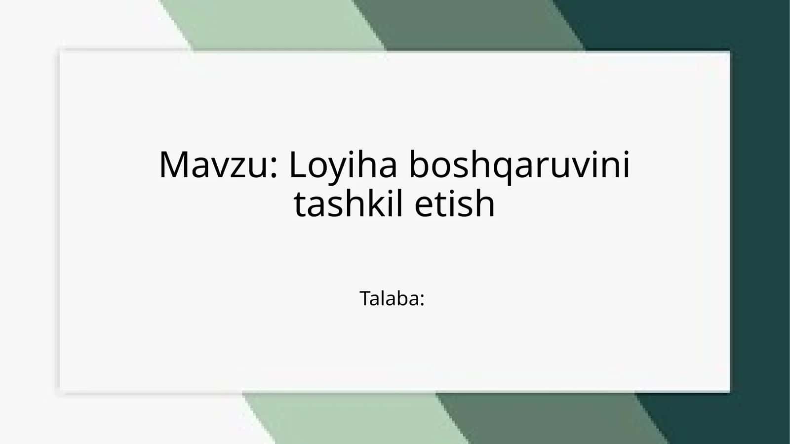 Loyihaboshqaruvinitashkiletish