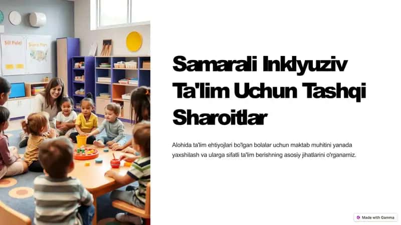 Samarali Inklyuziv Ta'lim Uchun Tashqi Sharoitlar