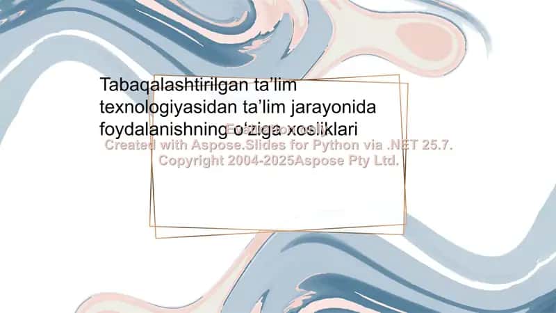 Tabaqalashtirilgan taʼlim texnologiyasidan taʼlim jarayonida foydalanishning oʻziga xosliklari