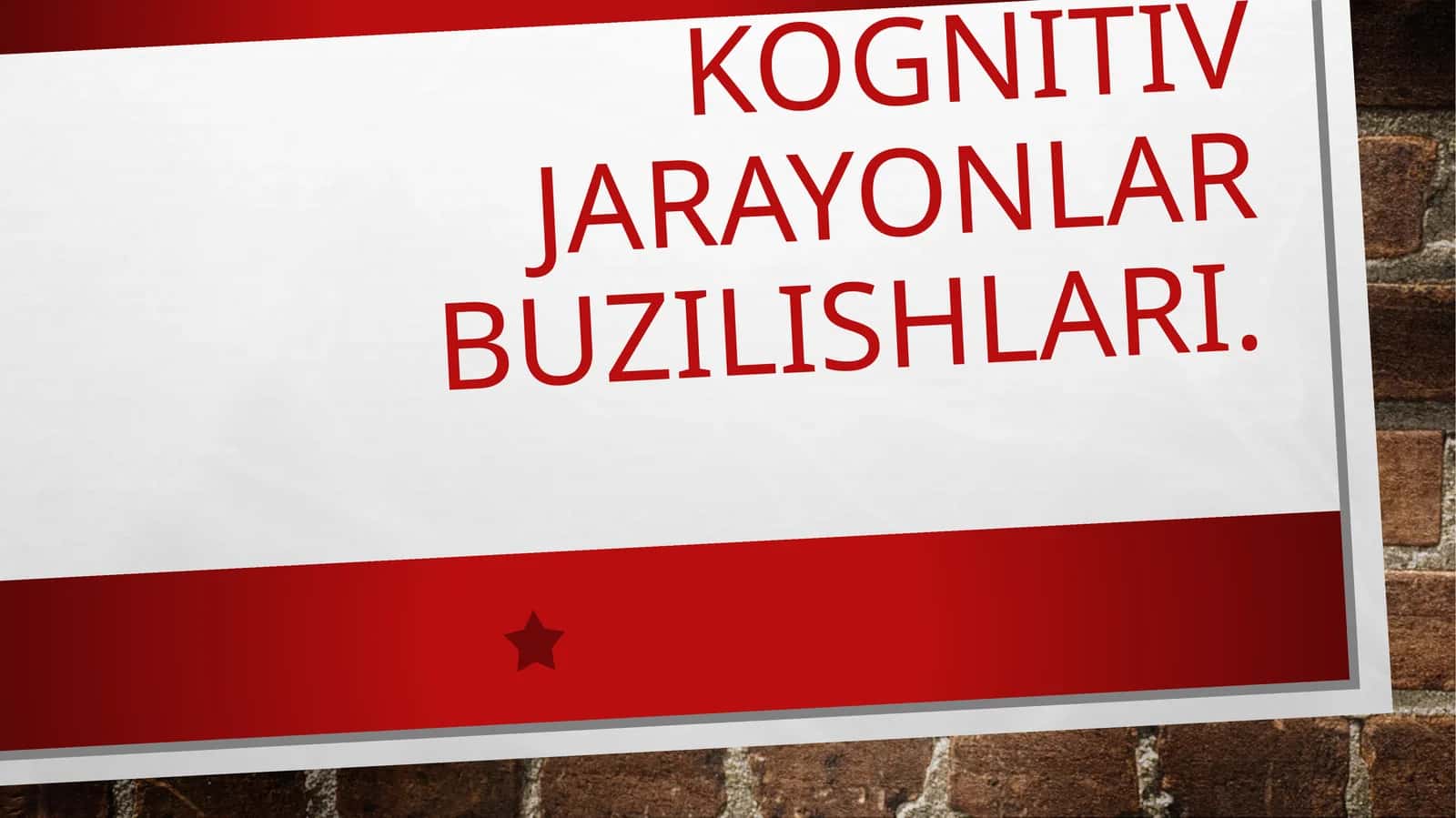 Kognitiv jarayonlar buzilishlari