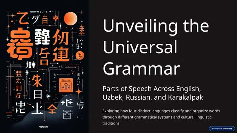 Parts of Speech Across English, Uzbek, Russian, and Karakalpak