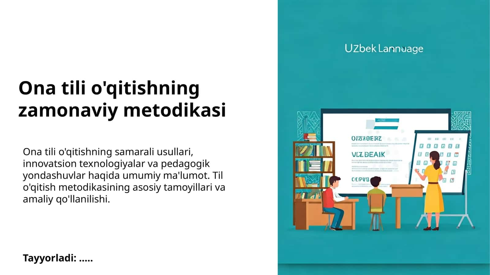 Ona tili o'qitishning zamonaviy metodikasi