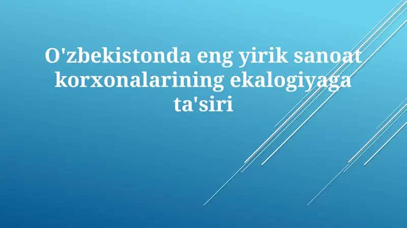 O'zbekistonda eng yirik sanoat korxonalarining ekologiyaga ta'siri