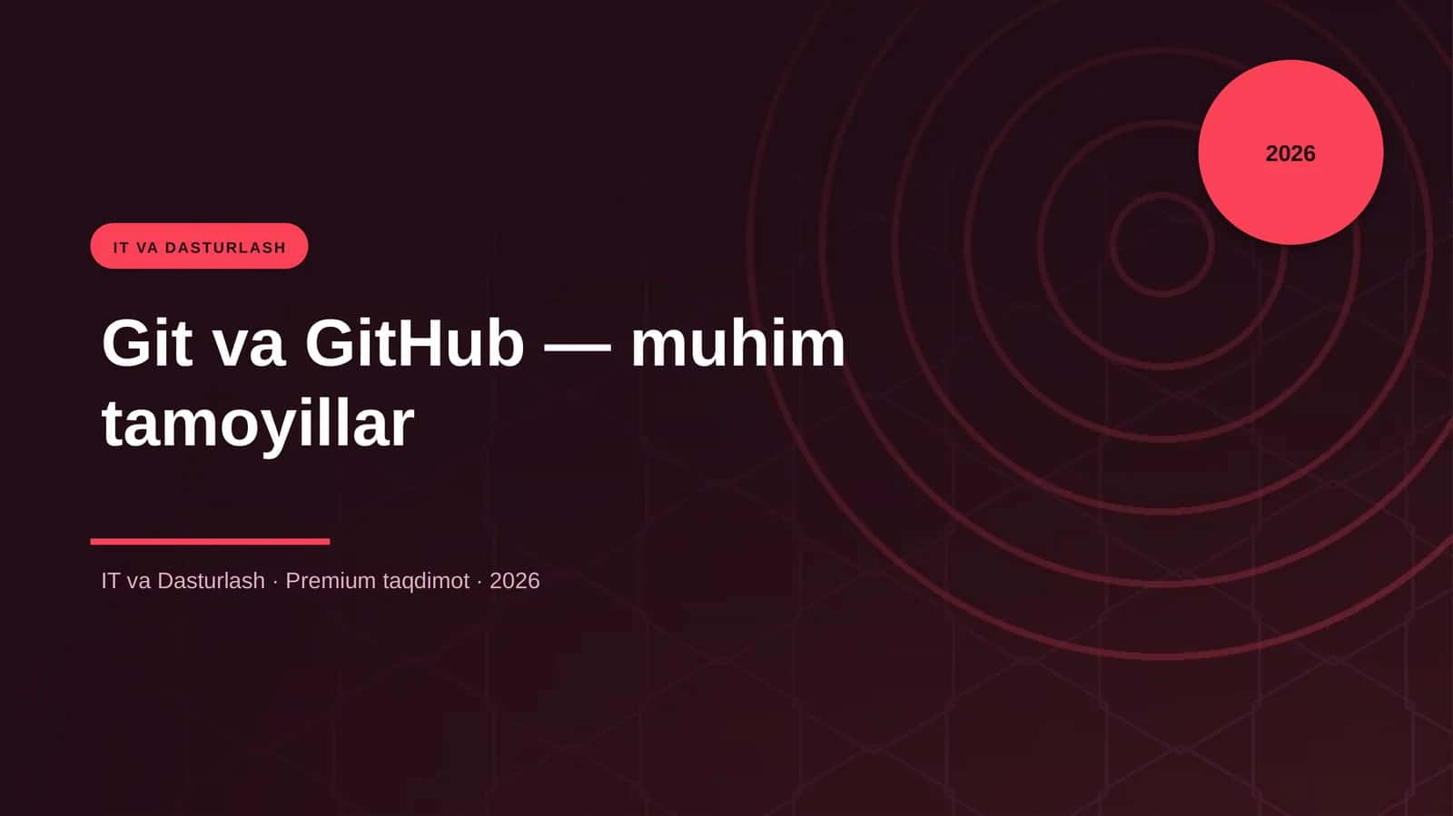 Git va GitHub — muhim tamoyillar