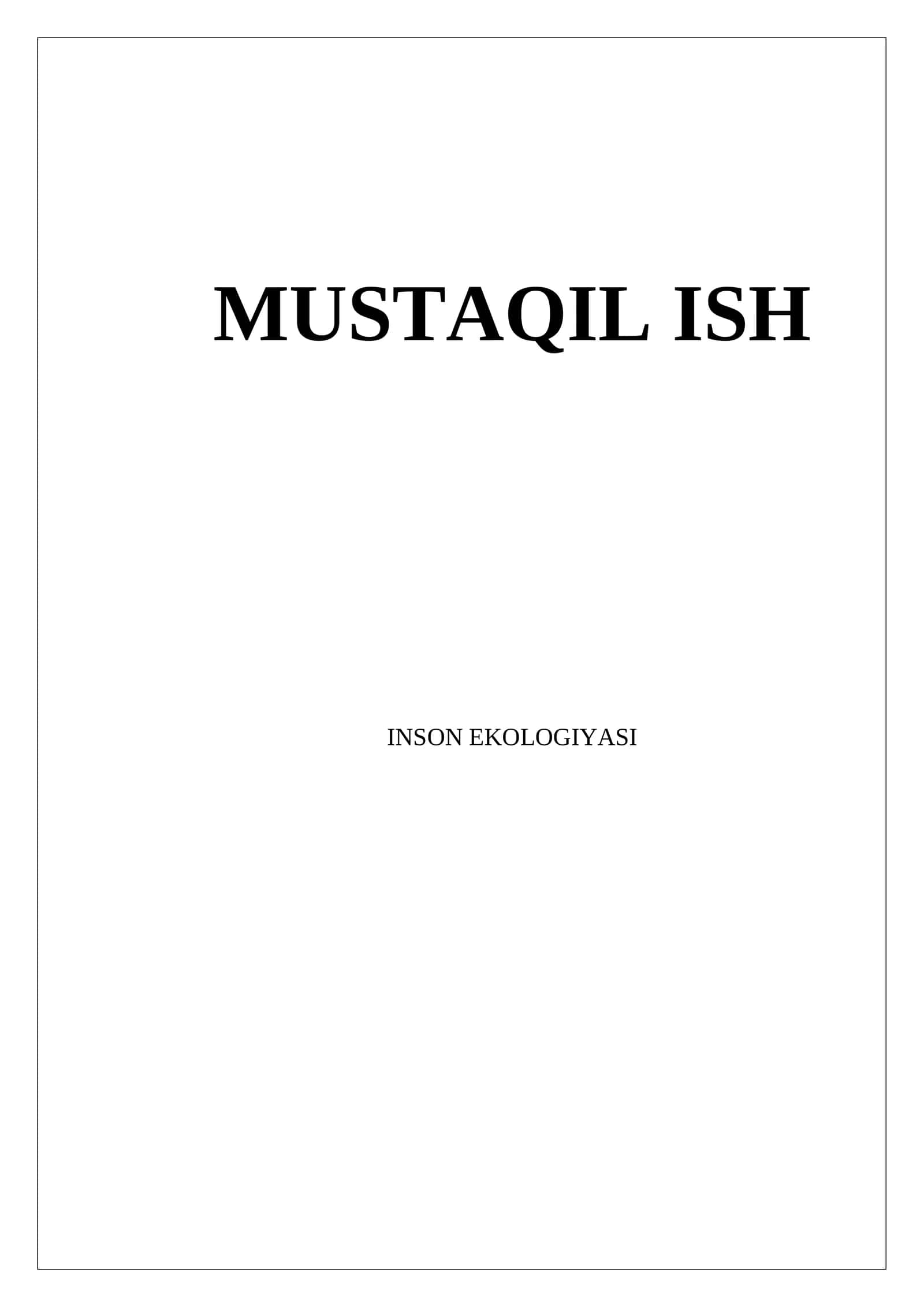 [INSON EKOLOGIYASI]