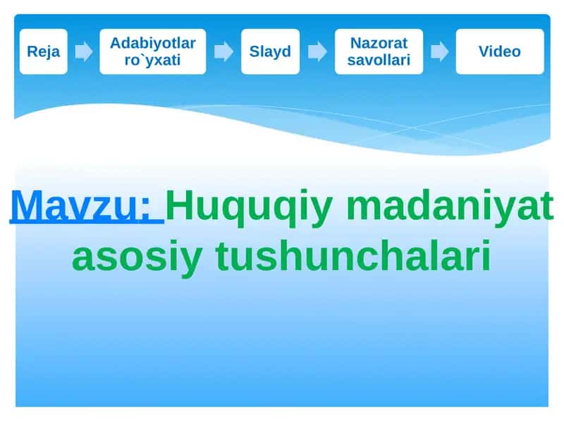 Huquqiy madaniyat asoslari