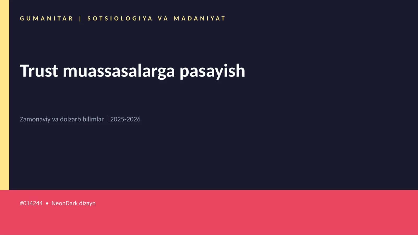 Trust muassasalarga pasayish