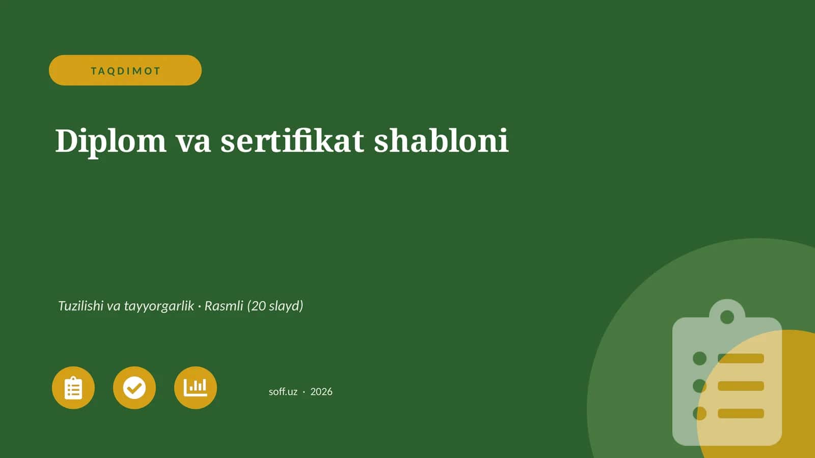 Diplom va sertifikat shabloni