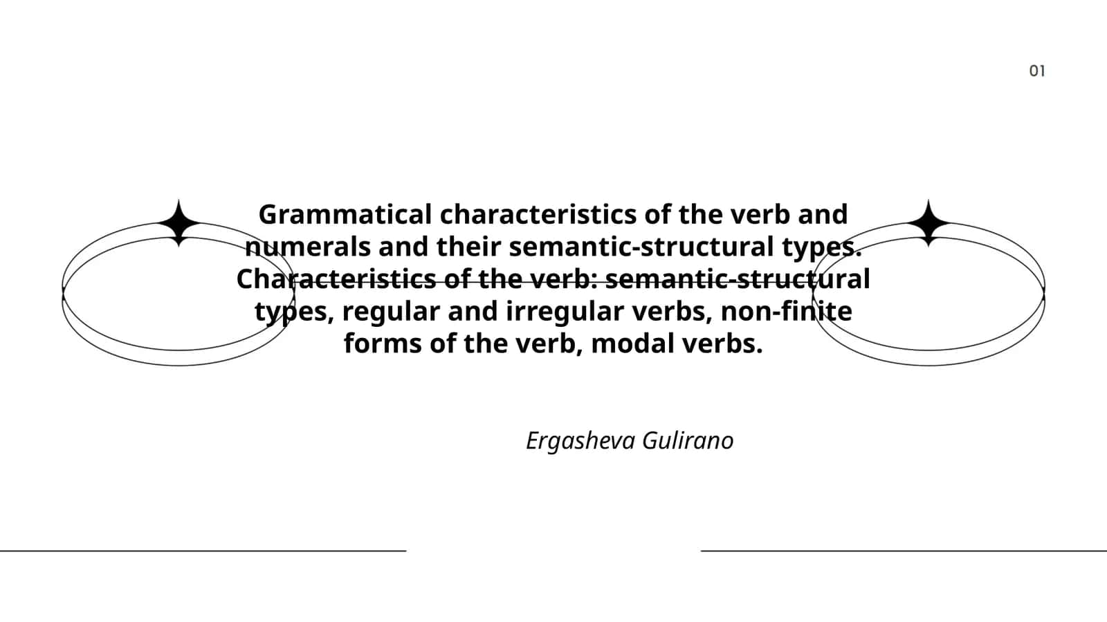 Grammatical Characteristics of the Verb and Numerals