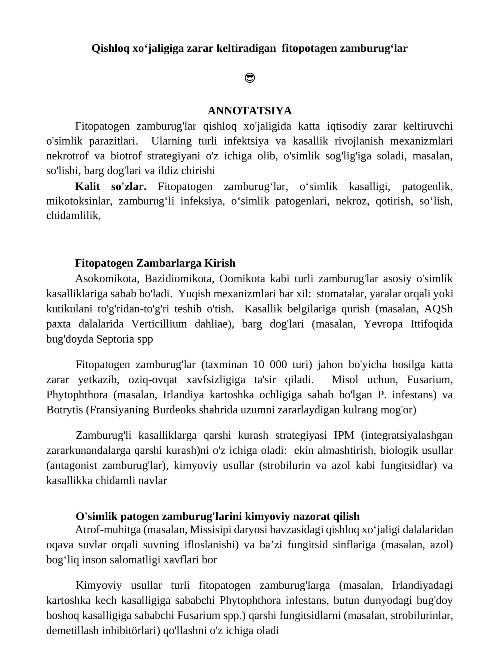 Fitopatogen zamburug'lar