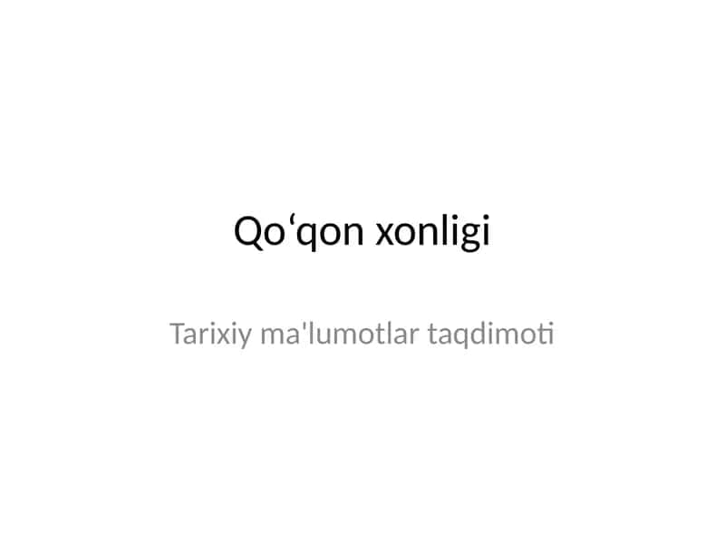 Qo‘qon xonligi