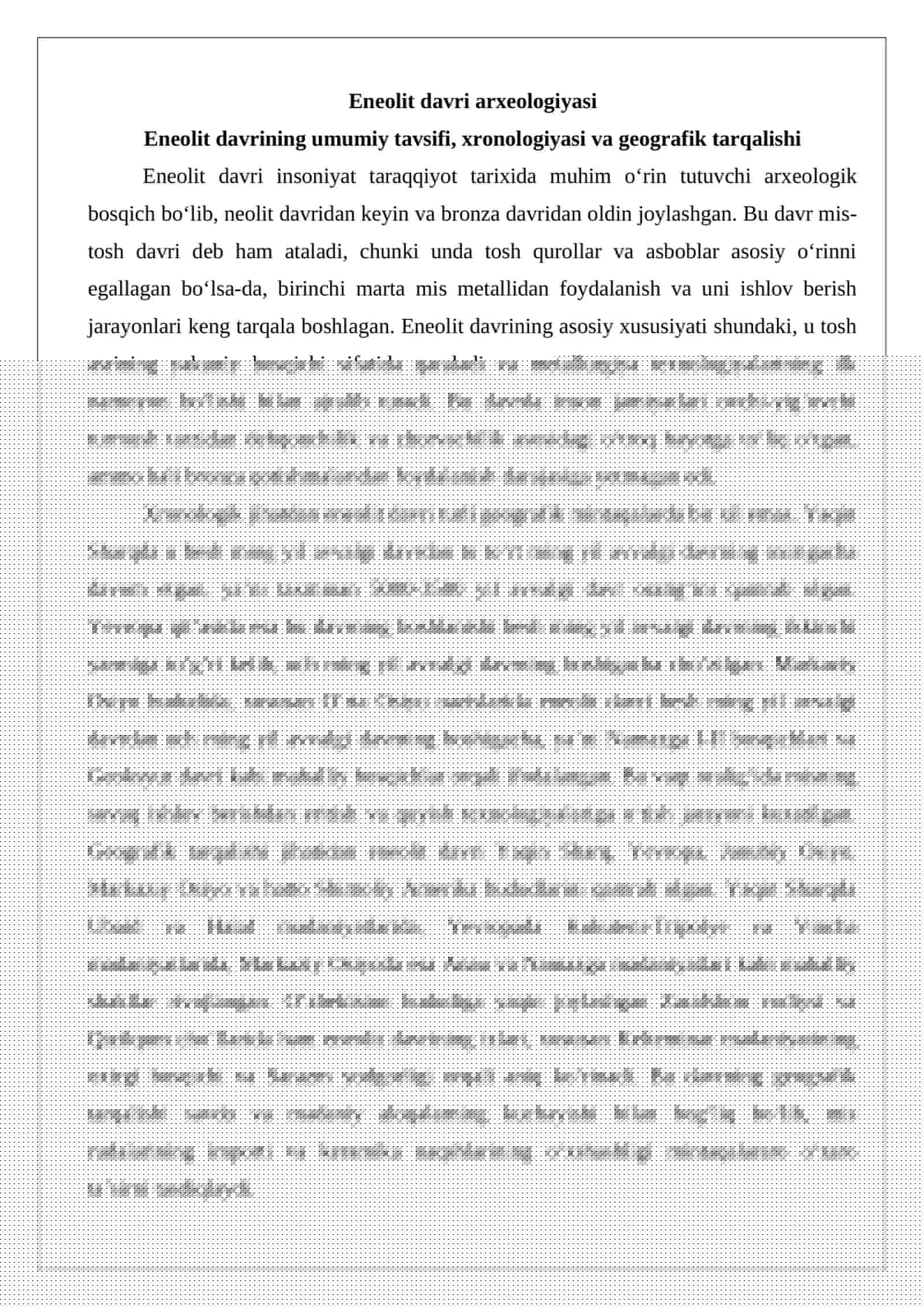 Eneolit davri arxeologiyasi