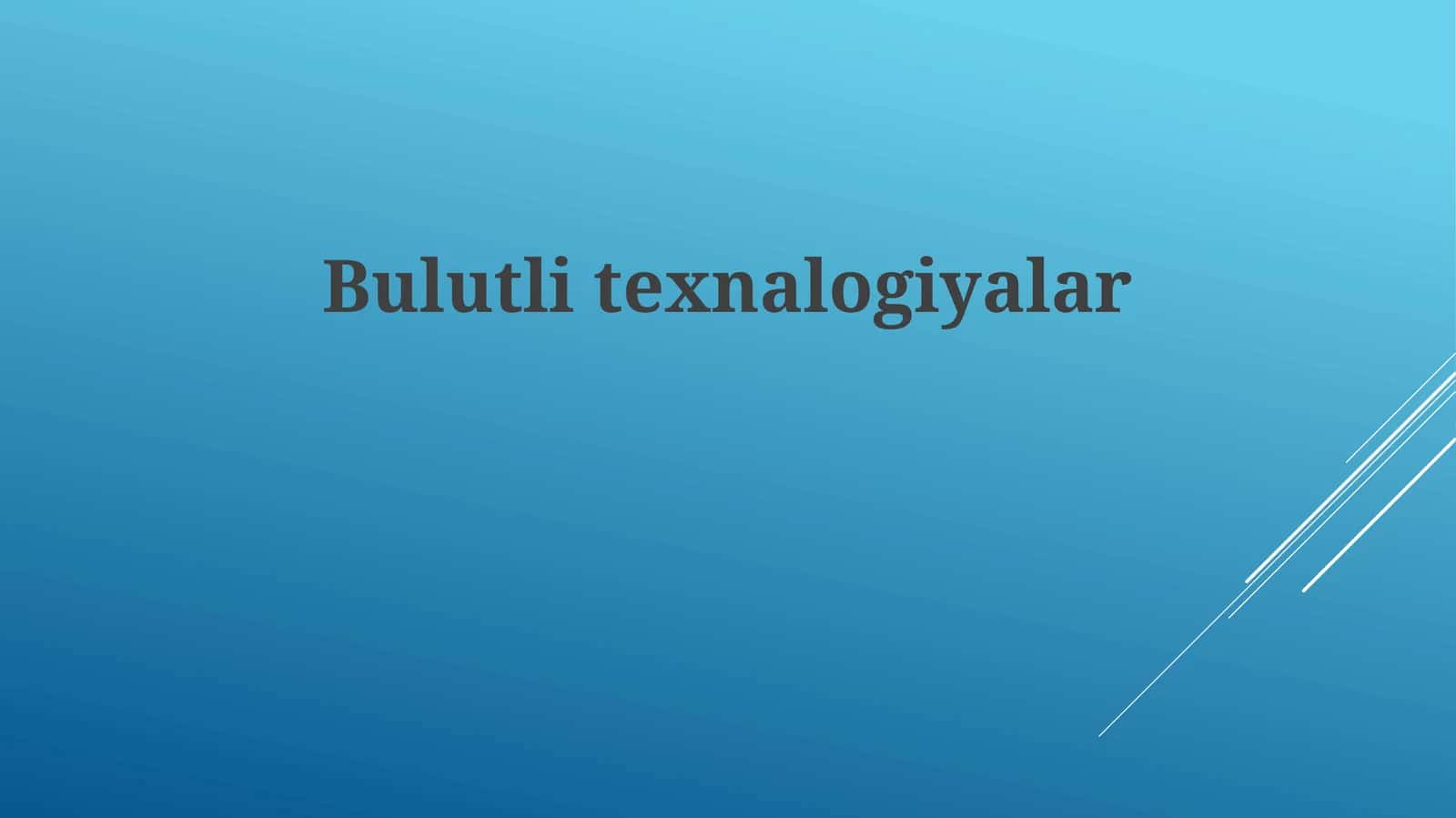 Bulutlitexnalogiyalar