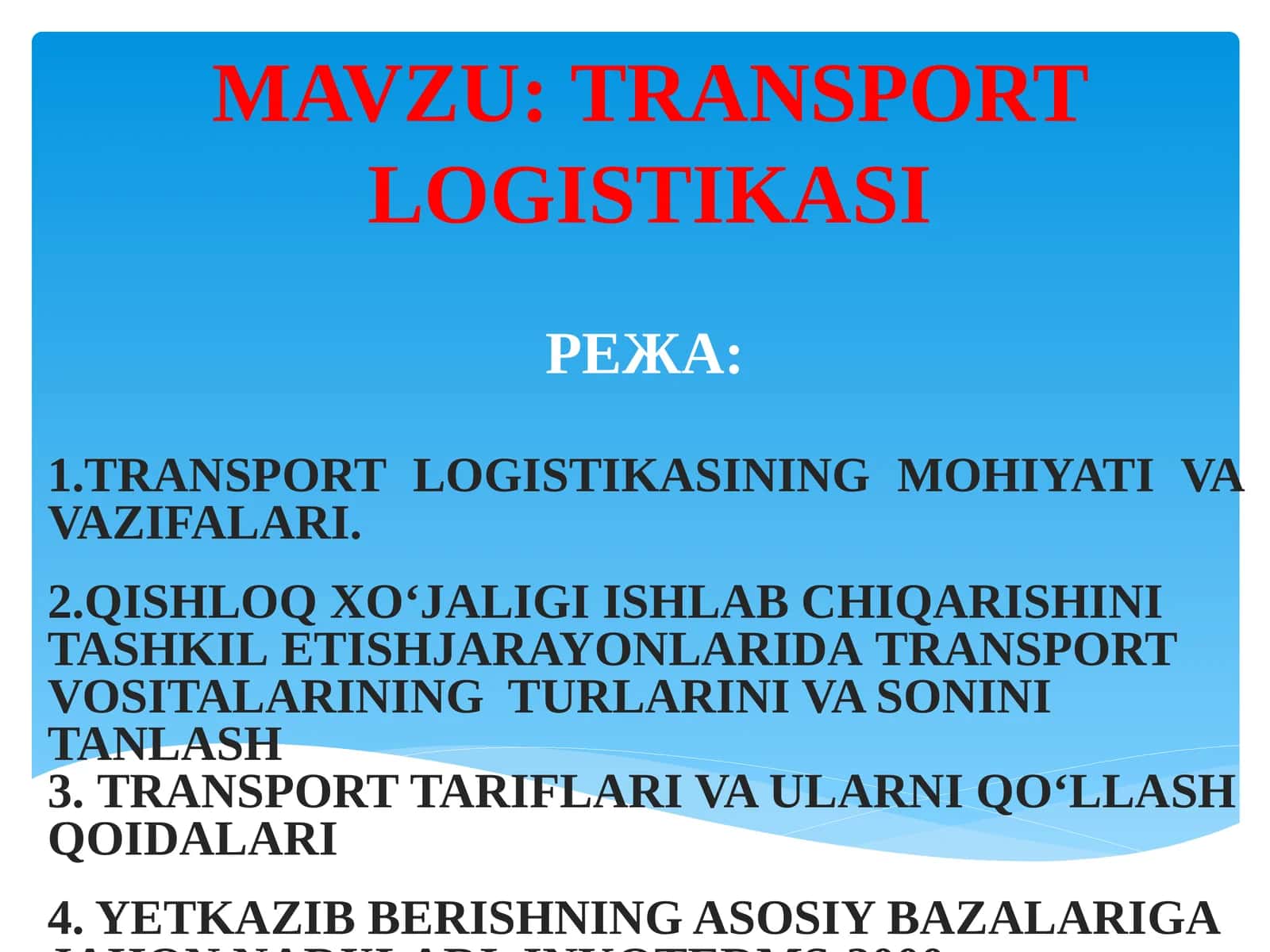 TRANSPORT LOGISTIKASI