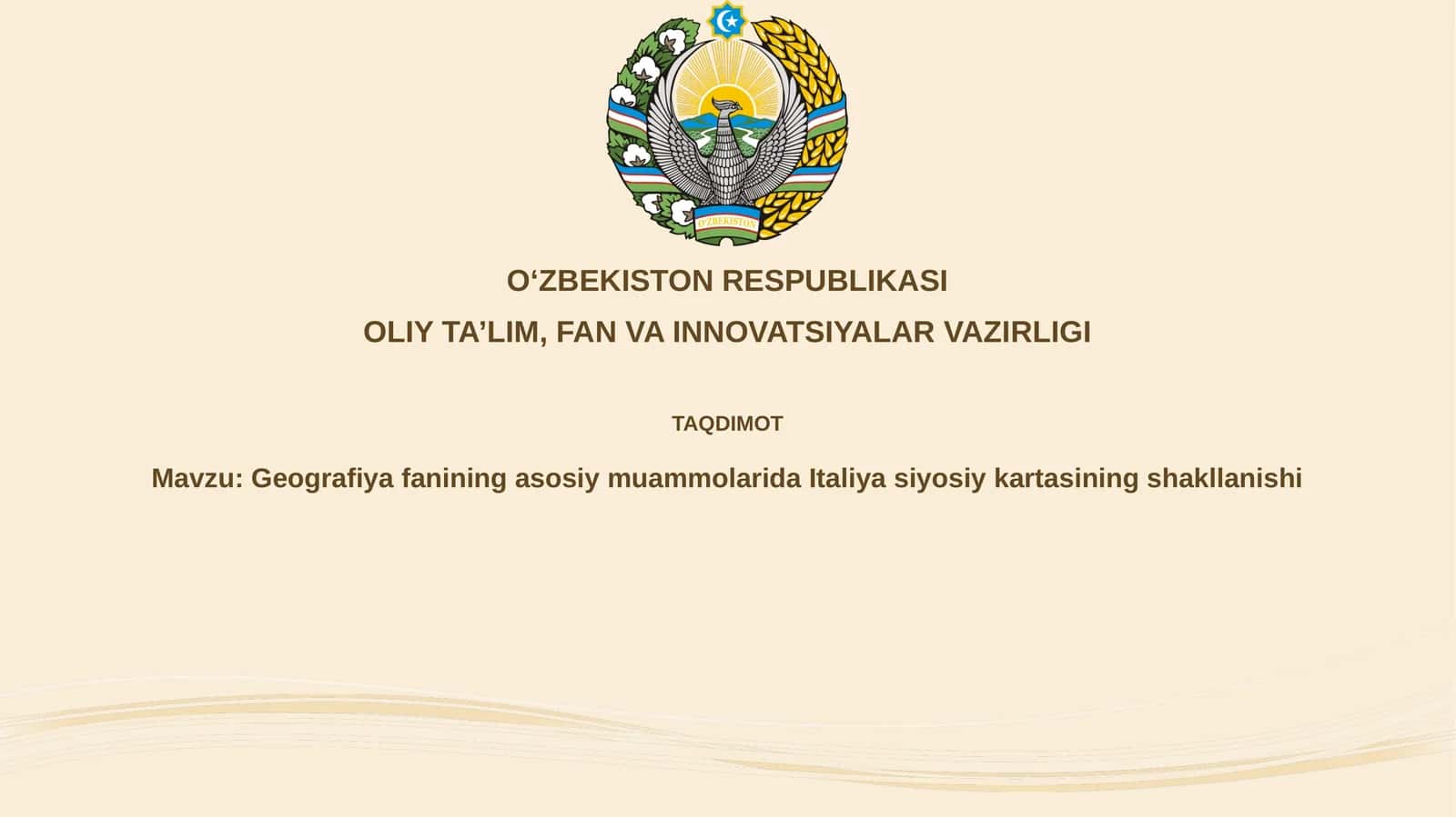 Italiya hududining tarixiy-geografik xususiyatlari