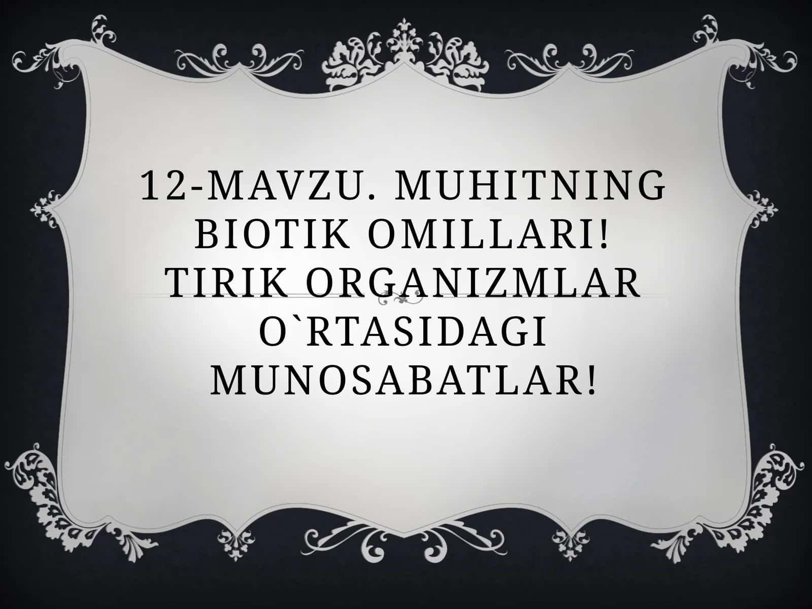 Muhitning biotik omillari