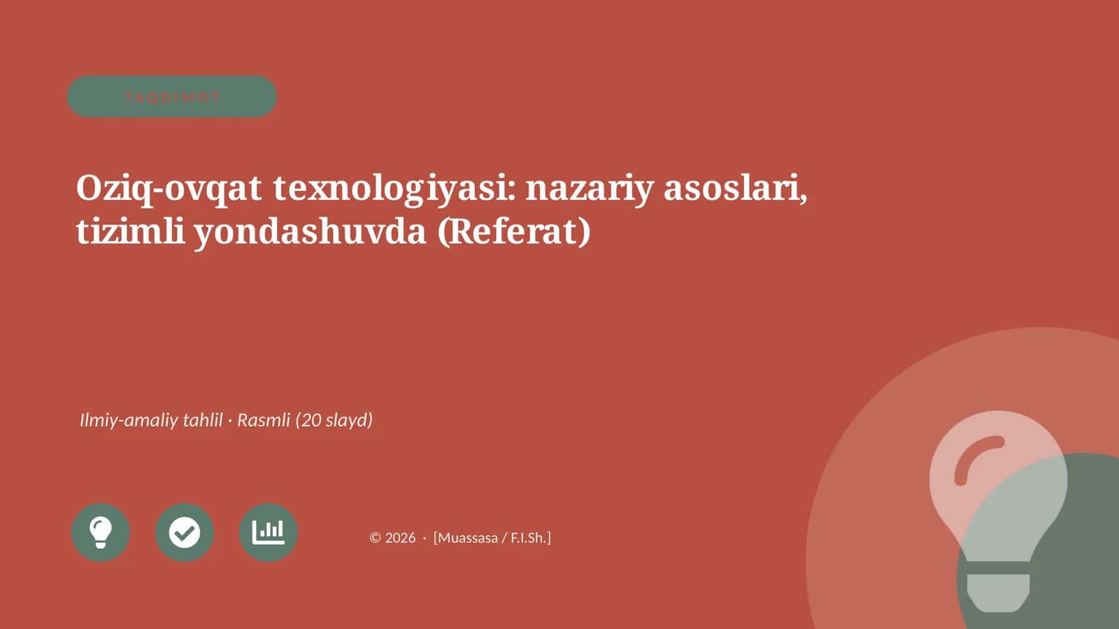 Oziq-ovqat texnologiyasi: nazariy asoslari, tizimli yondashuvda