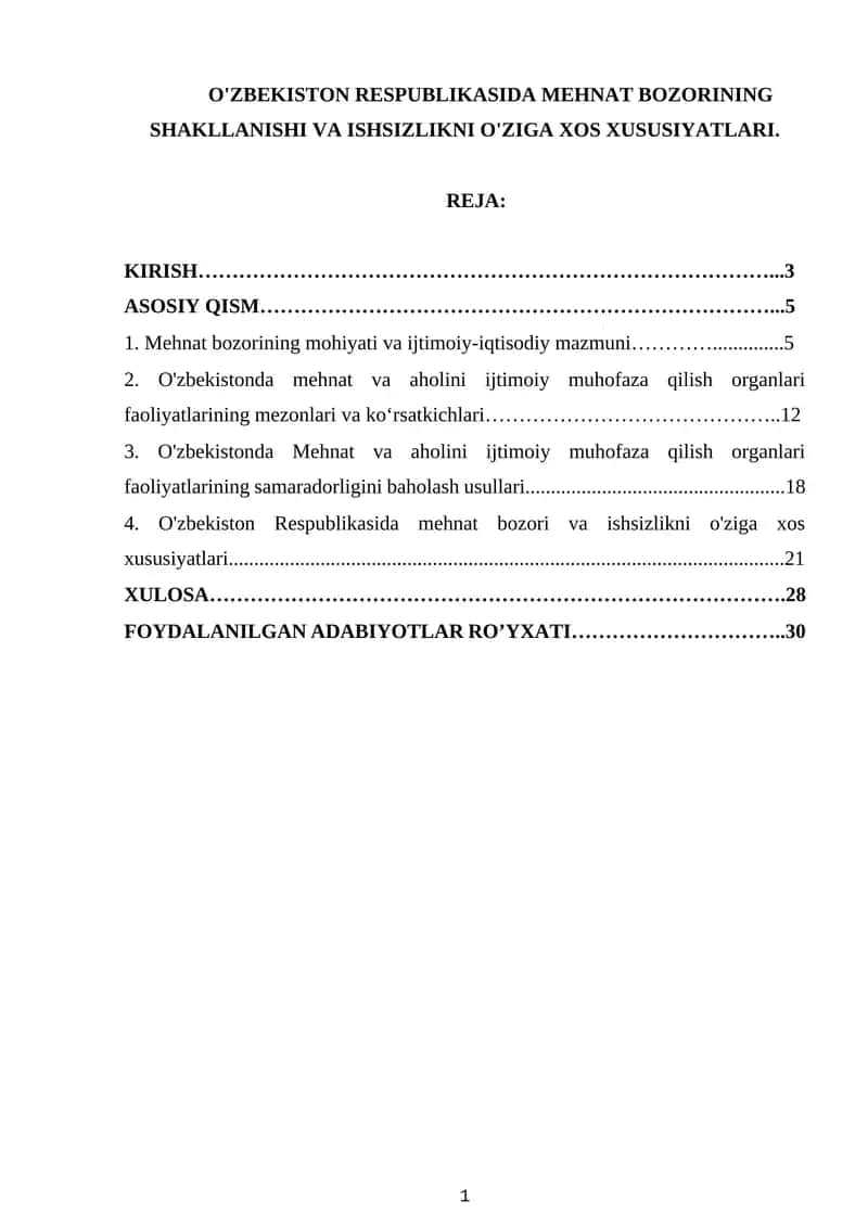 Mavzuning dolzarbligi