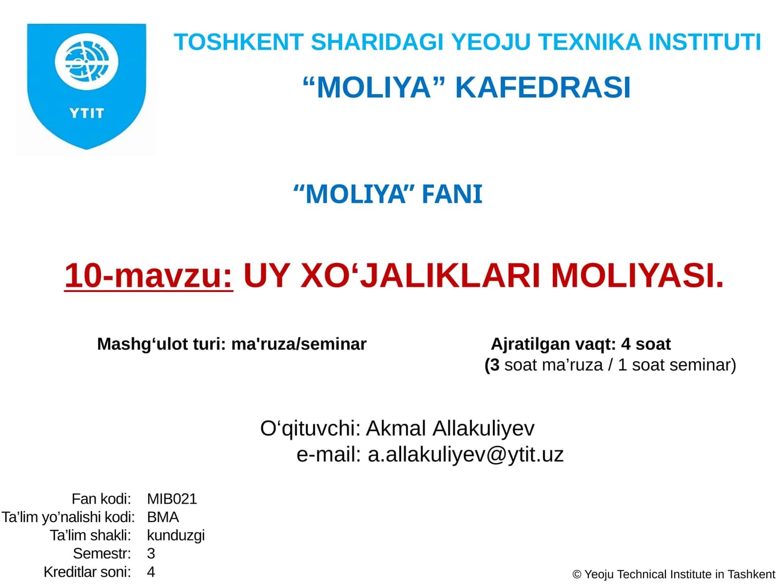 UY XO‘JALIKLARI MOLIYASI