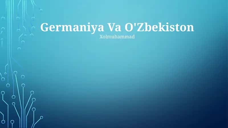 Germaniya Va O'Zbekiston