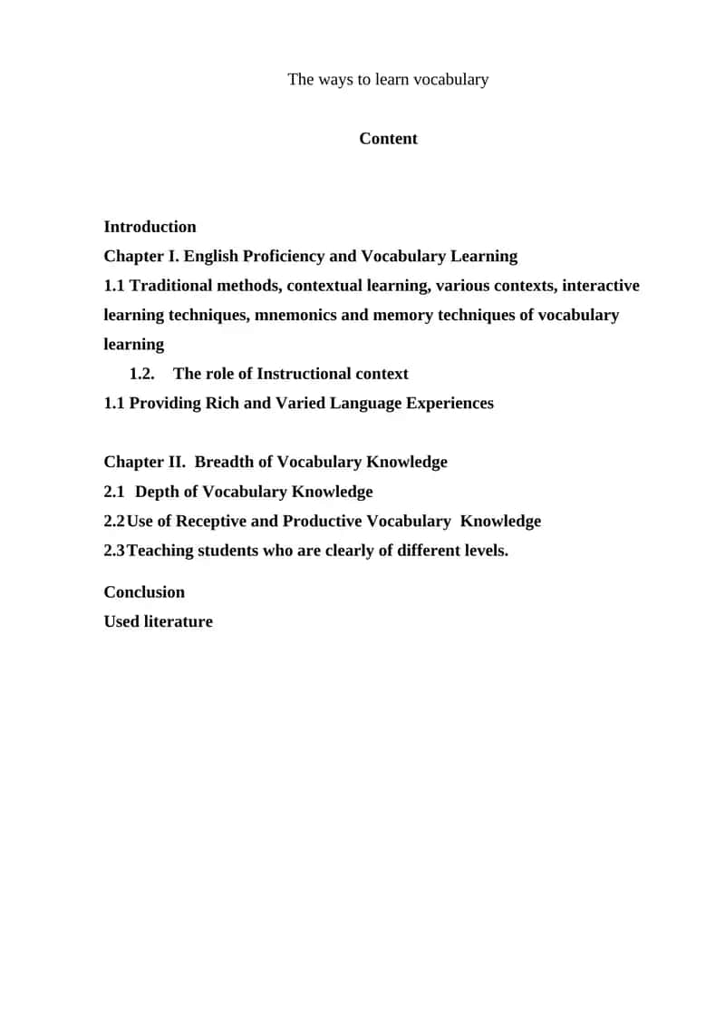 The ways to learn vocabulary