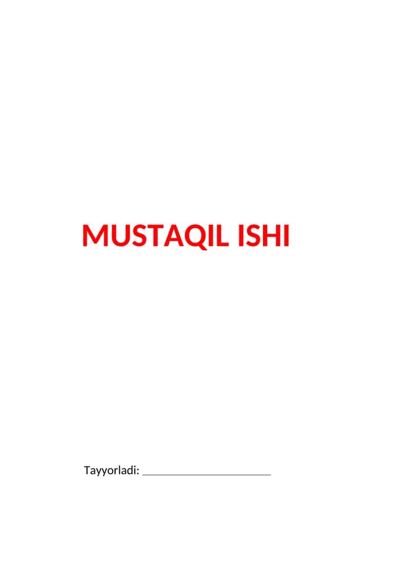 Mustaqil ishi fan ilmiy dunyoqarash shakli