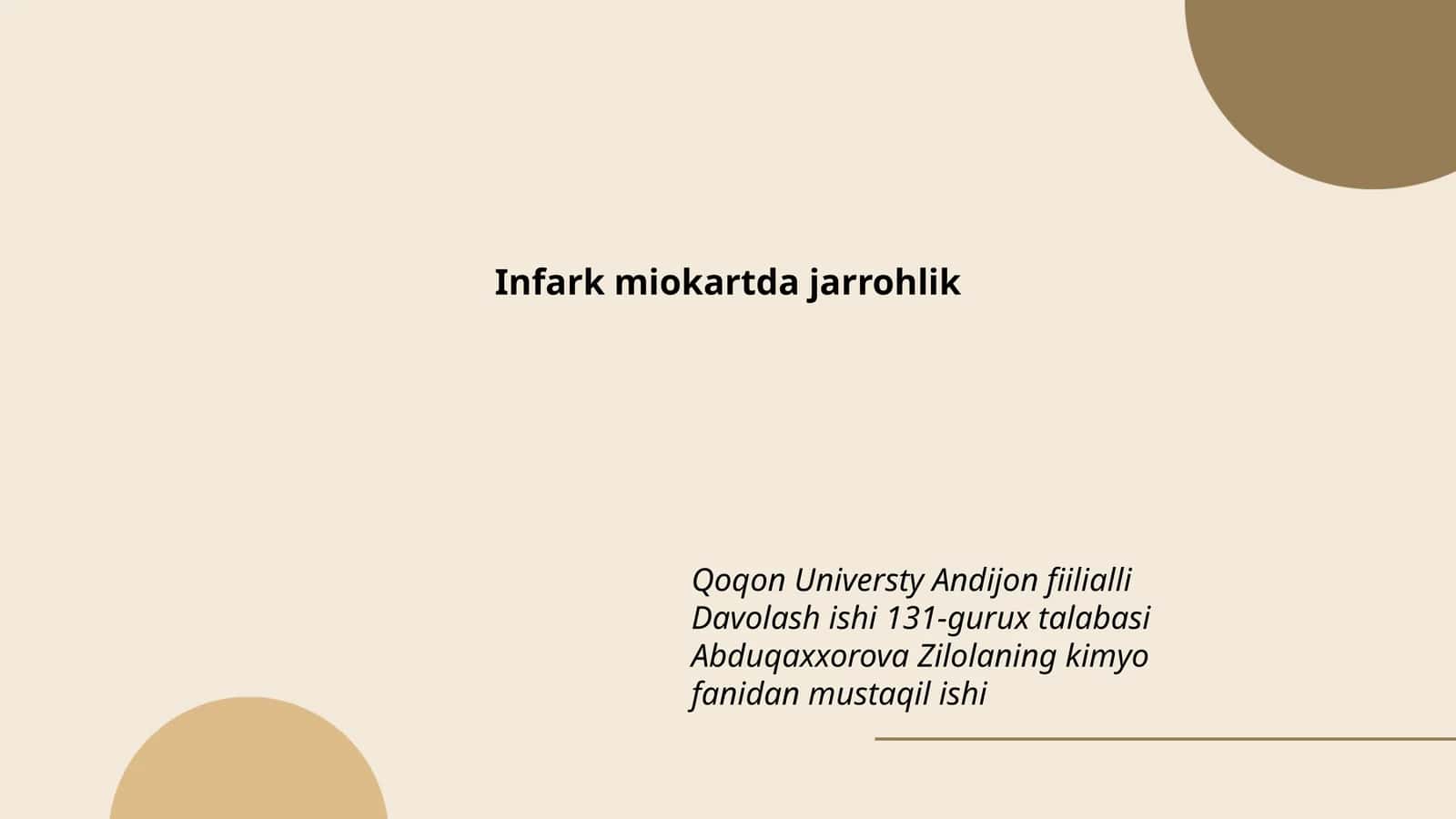 Infark miokartda jarrohlik