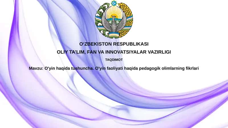 O'yin tushunchasi va mohiyati
