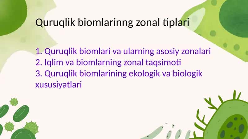 Quruqlik biomlarining zonal tiplari