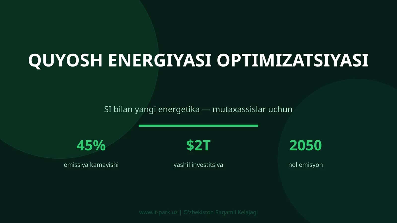 Quyosh energiyasi optimizatsiyasi