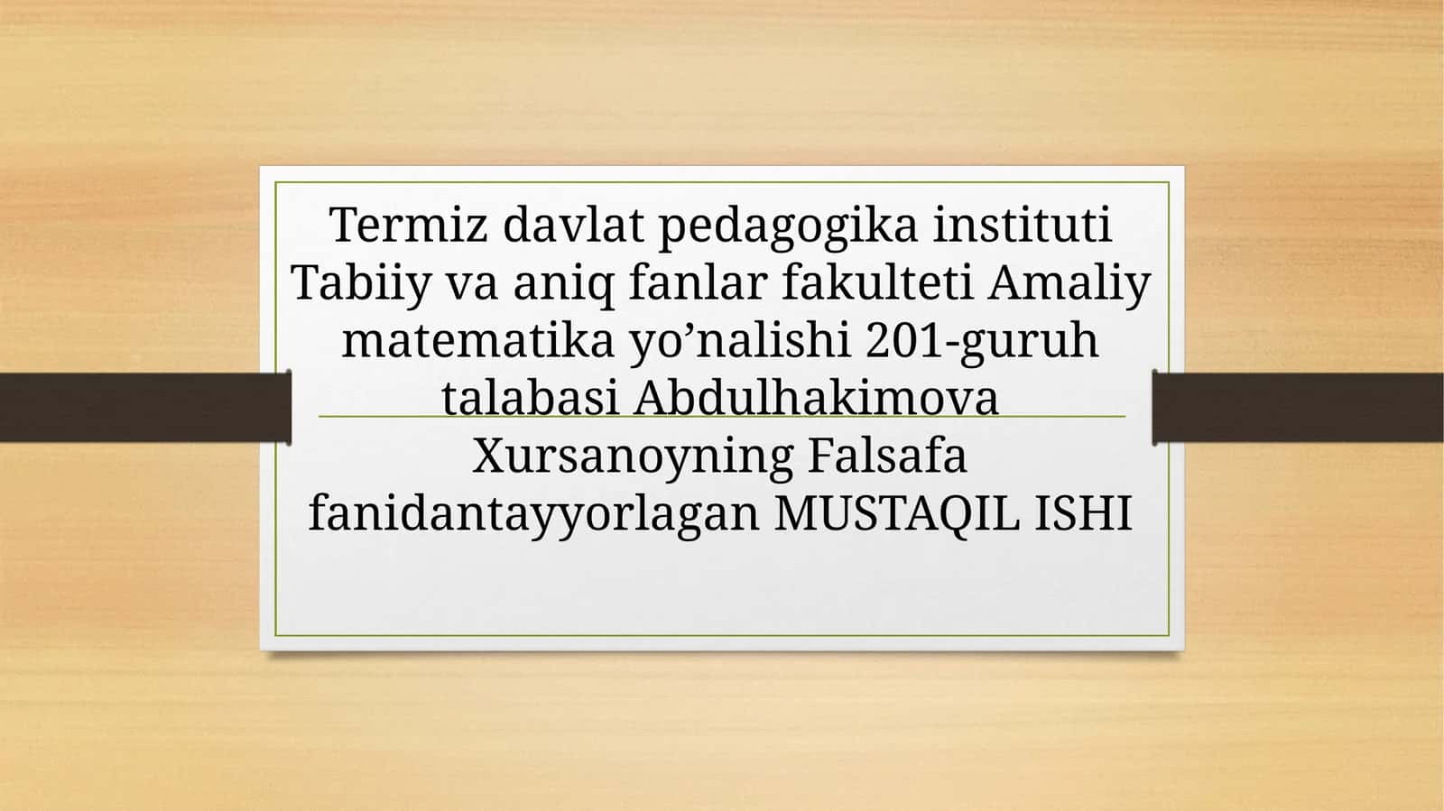 Falsafa turmush tarzi va dunyoni anglash usuli