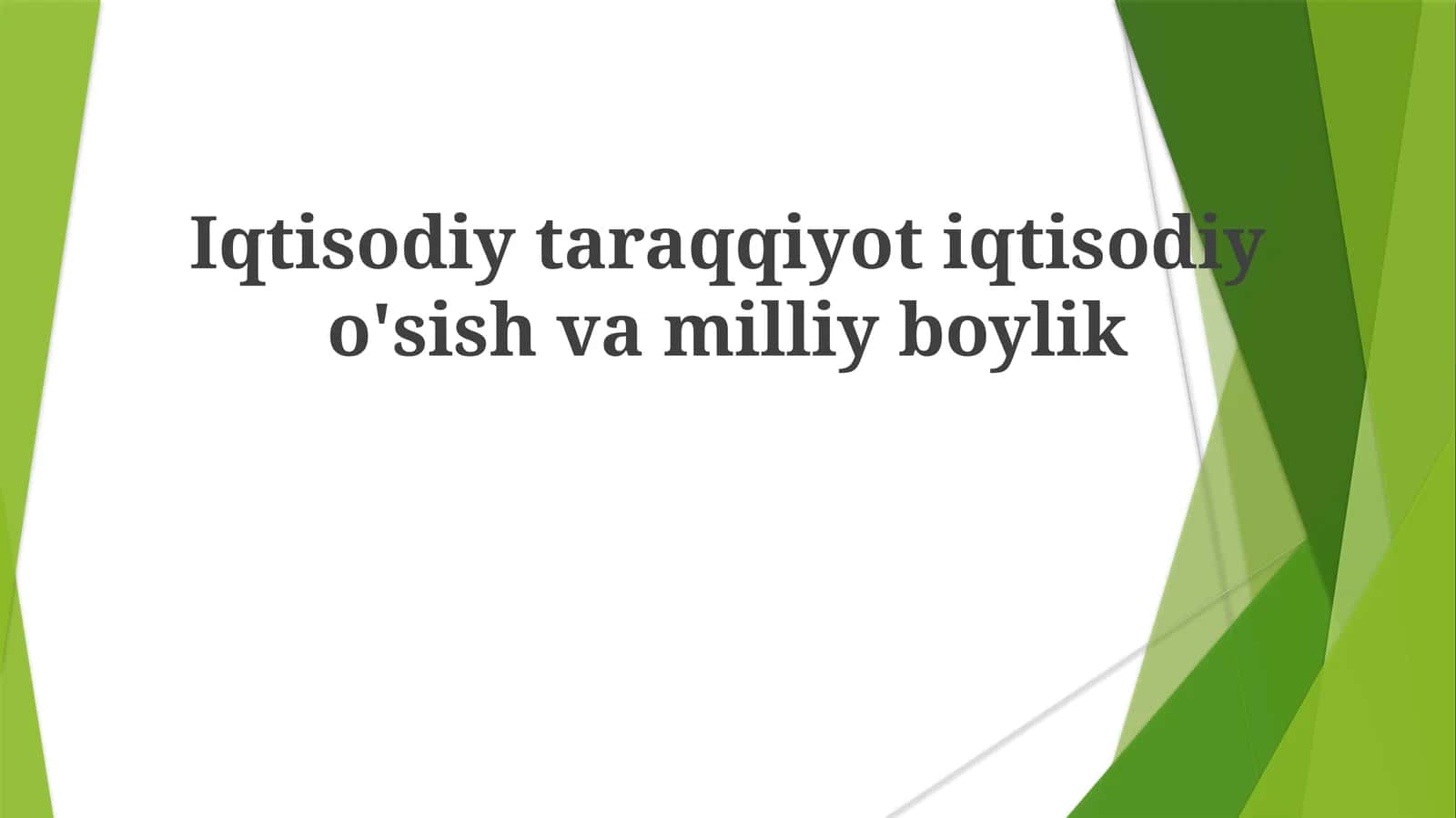 Iqtisodiy Rivojlanish