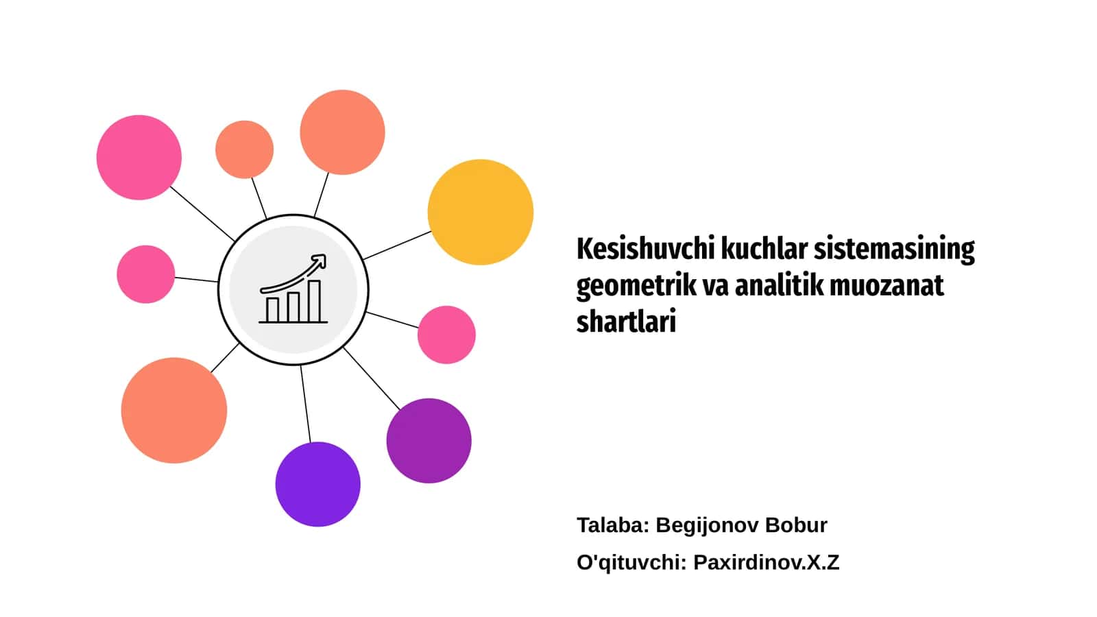 Kesishuvchi kuchlar sistemasining geometrik va analitik muozanat shartlari