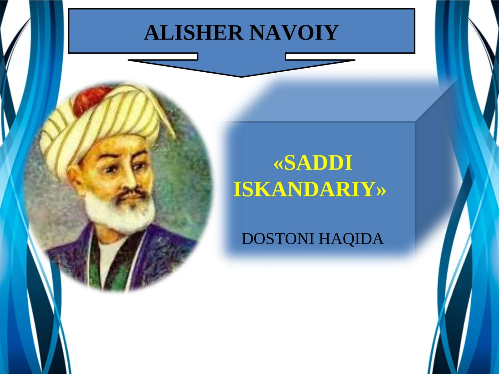 «SADDI ISKANDARIY» DOSTONI HAQIDA