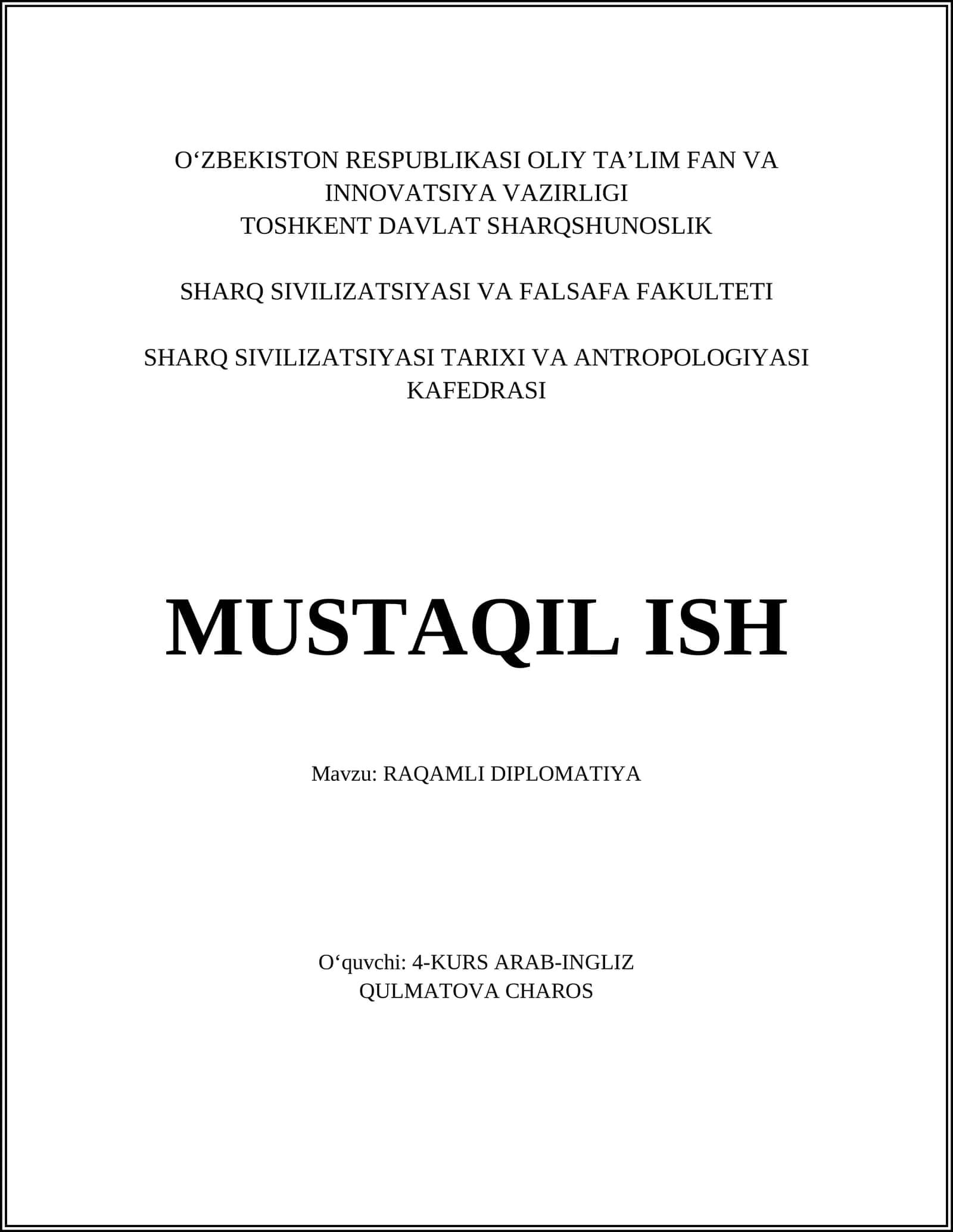 RAQAMLI DIPLOMATIYA