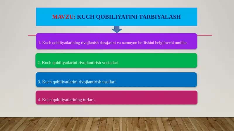 Kuch qobiliyatini tarbiyalash