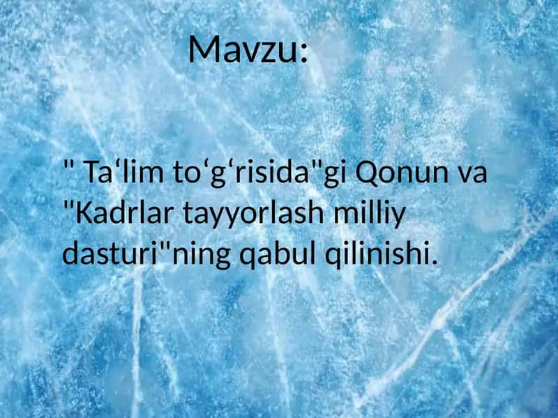 Ta‘lim to‘g‘risi haqida qonun