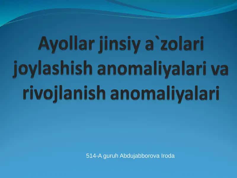 Jinsiy a'zolarning to'g'ri joylashishi