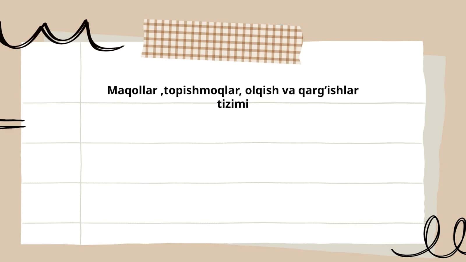 Maqollar, topishmoqlar, olqish va qargʻishlar tizimi