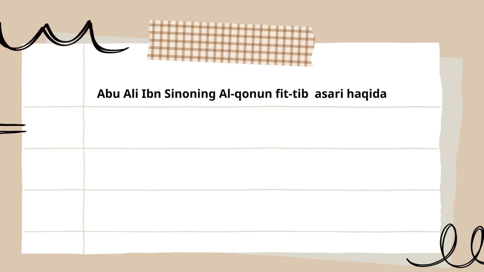 Abu Ali Ibn Sinoning Al-Qonun fit-Tib asari haqida