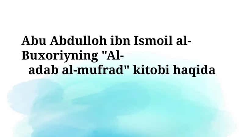 Al-adab al-mufrad