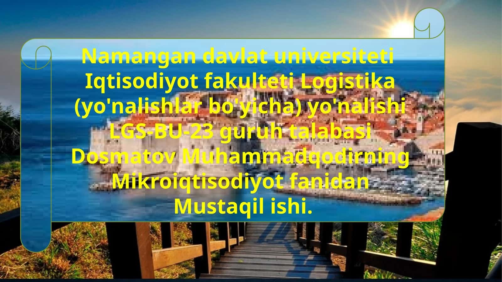 Mikroiqtisodiyot fanidan Mustaqil ishi