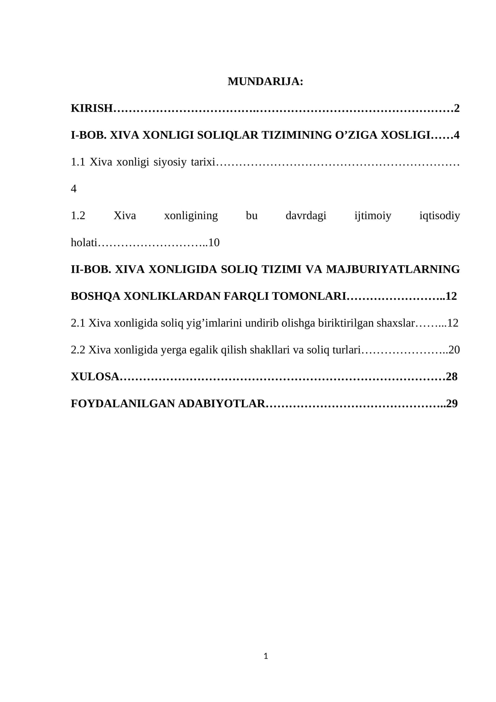 Xiva xonligi soliq tizimi