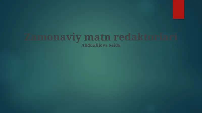 Zamonaviy matn redaktorlari