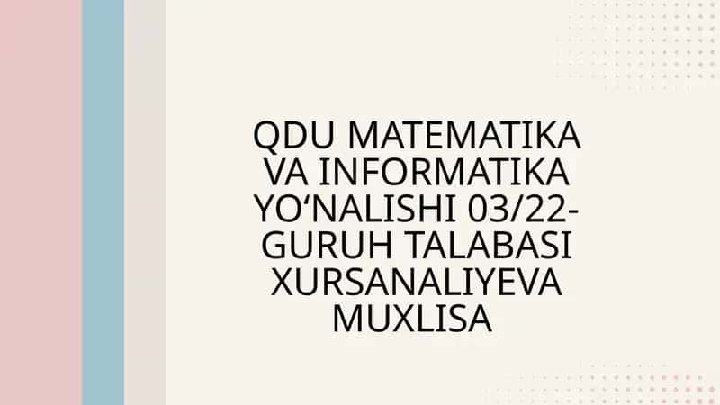 NAMOYISH QILUVCHI PEDAGOGIK DASTURIY VOSITALAR YARATISH