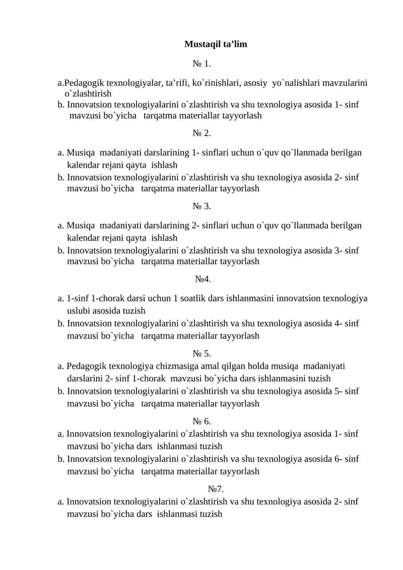 Innovatsion texnologiyalar va tarqatma materiallar