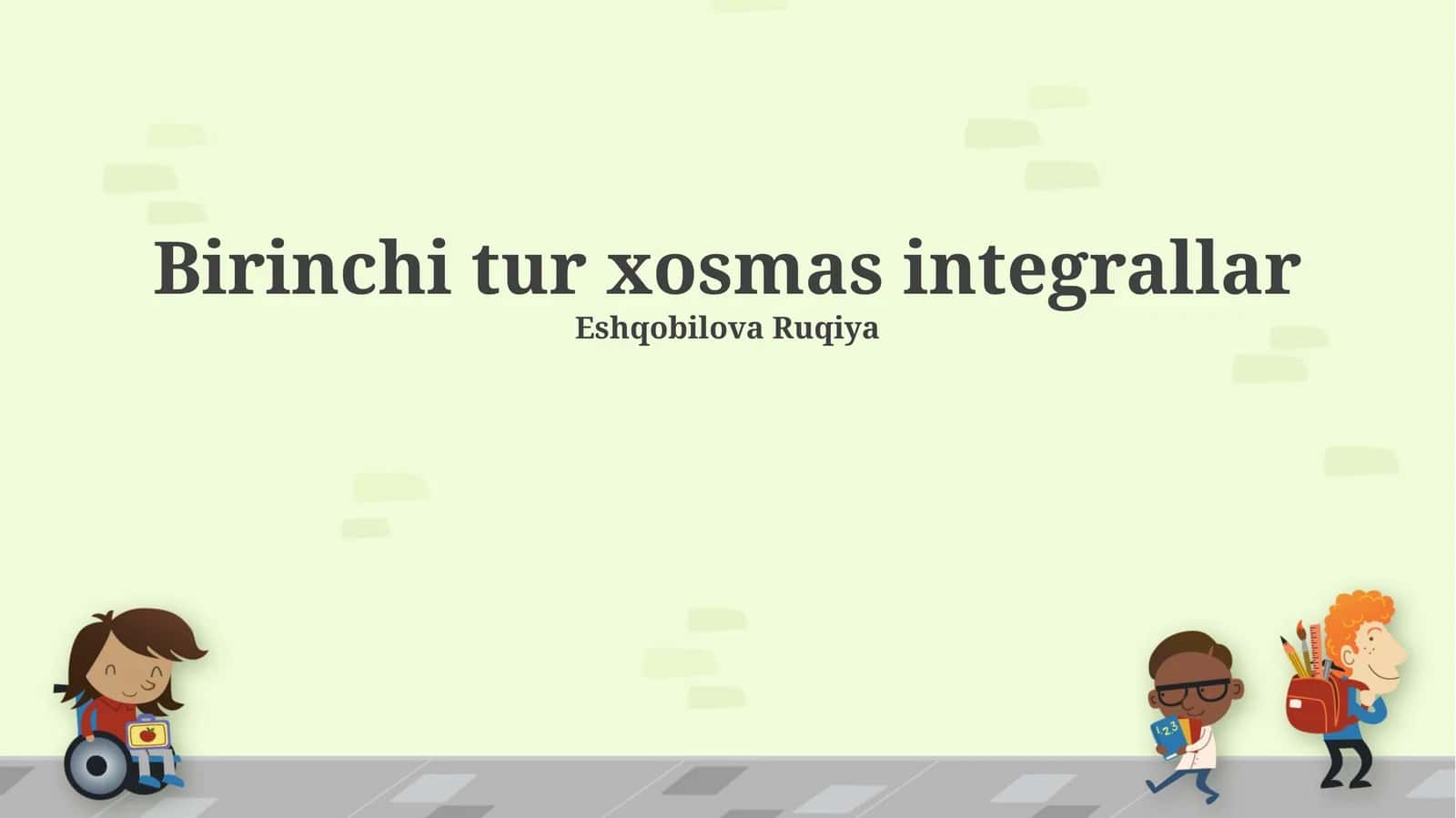 Birinchi tur xosmas integrallar