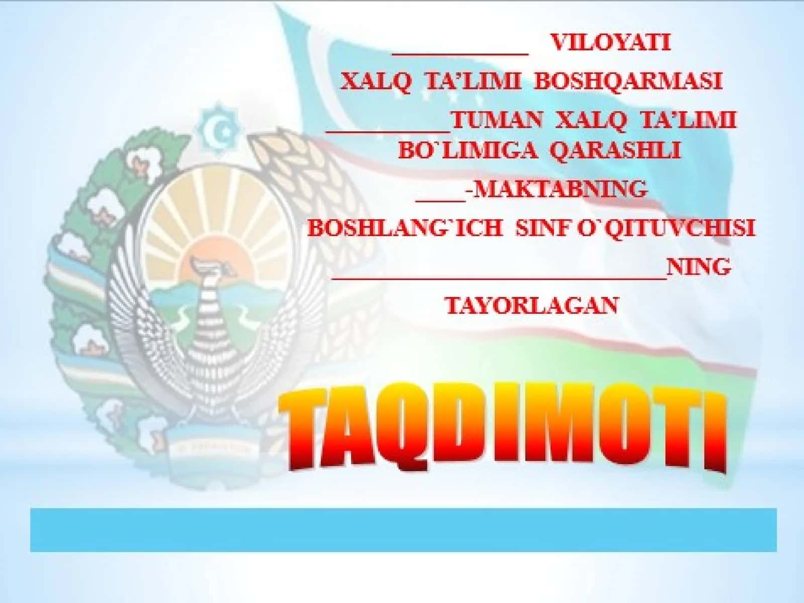 Boshlang‘ich sinf taqdimoti