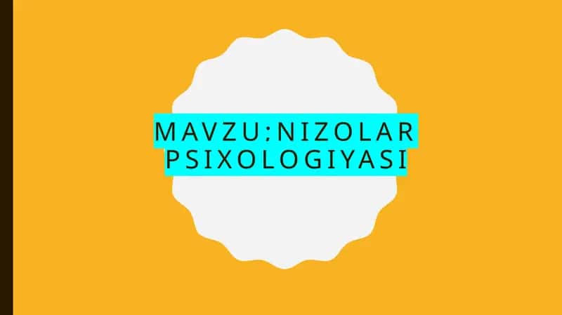 Nizolar Psixologiyasi