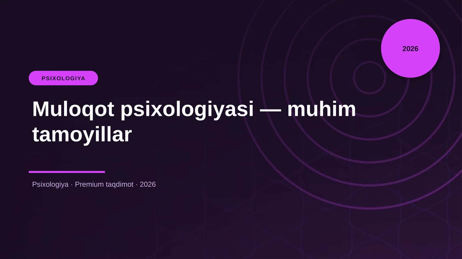 Muloqot psixologiyasi - muhim tamoyillar